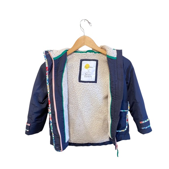 Mini Boden Navy Blue Hooded Sherpa-Lined Anorak Cat Jacket Size: 5-6 Youth - Picture 6 of 8